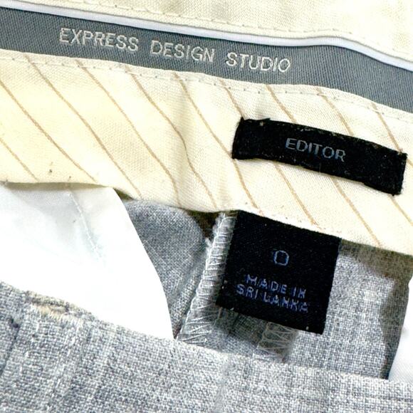 Stretch Gray Dress Shorts Bermuda Womens 0 Express Editor Business Casual Preppy - Picture 8 of 15